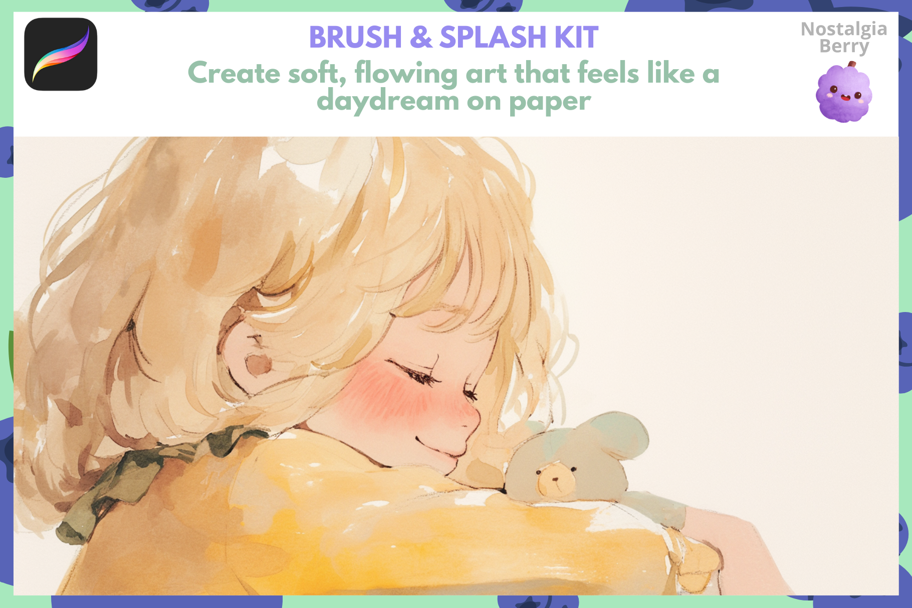 Procreate Watercolor Brushes - 100 Realistic Brushes Set - Cozy Brushery