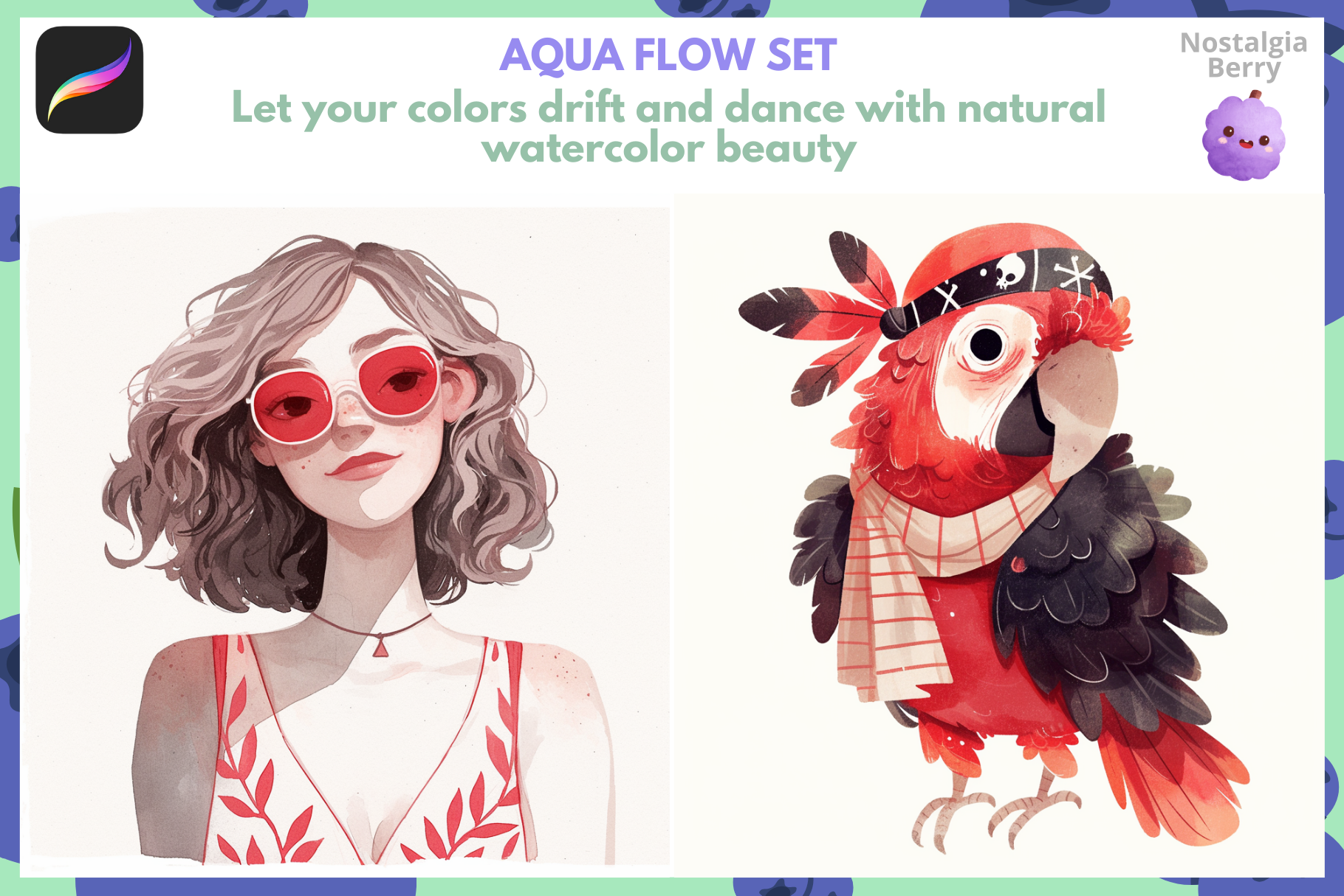 Procreate Watercolor Brushes - 100 Realistic Brushes Set - Cozy Brushery