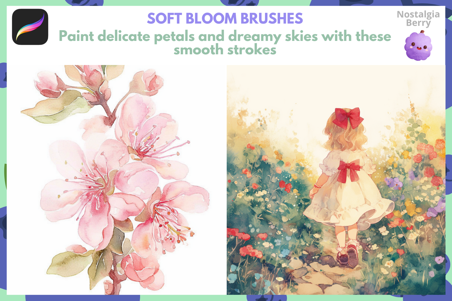 Procreate Watercolor Brushes - 100 Realistic Brushes Set - Cozy Brushery