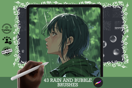 Rainy Day Delights – 43 Procreate Brushes for Water Effects - Cozy Brushery