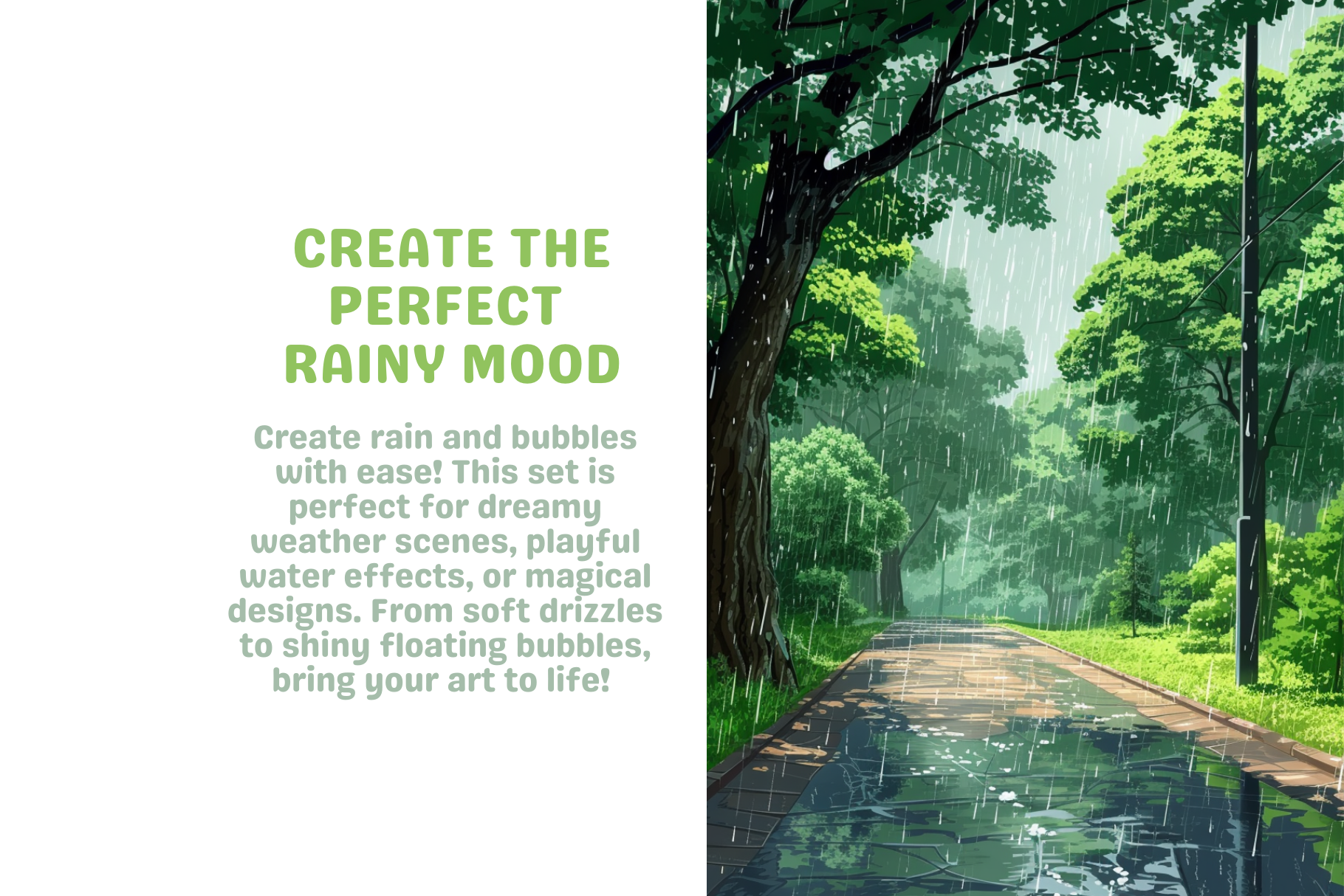 Rainy Day Delights – 43 Procreate Brushes for Water Effects - Cozy Brushery
