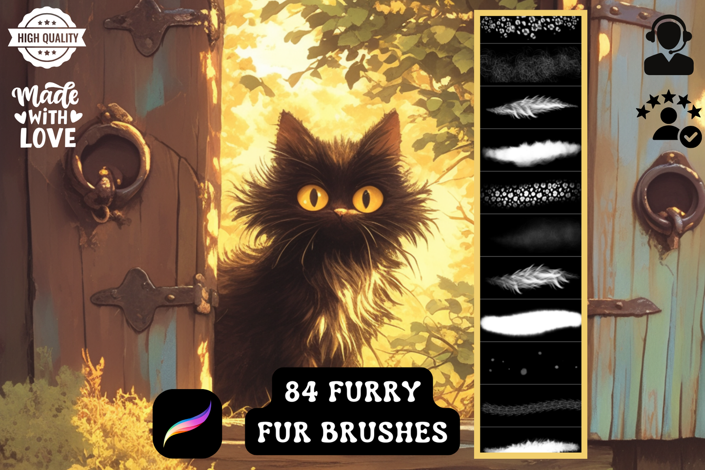 Realistic Fur Brushes – 84 Procreate Brushes for Artists - Cozy Brushery