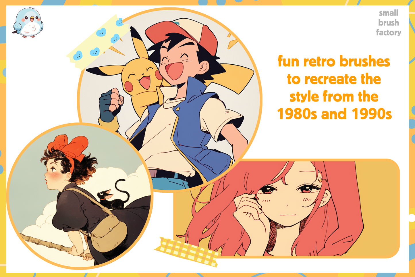 Retro Anime Brushes for Procreate 20 Vintage Brushes - Cozy Brushery