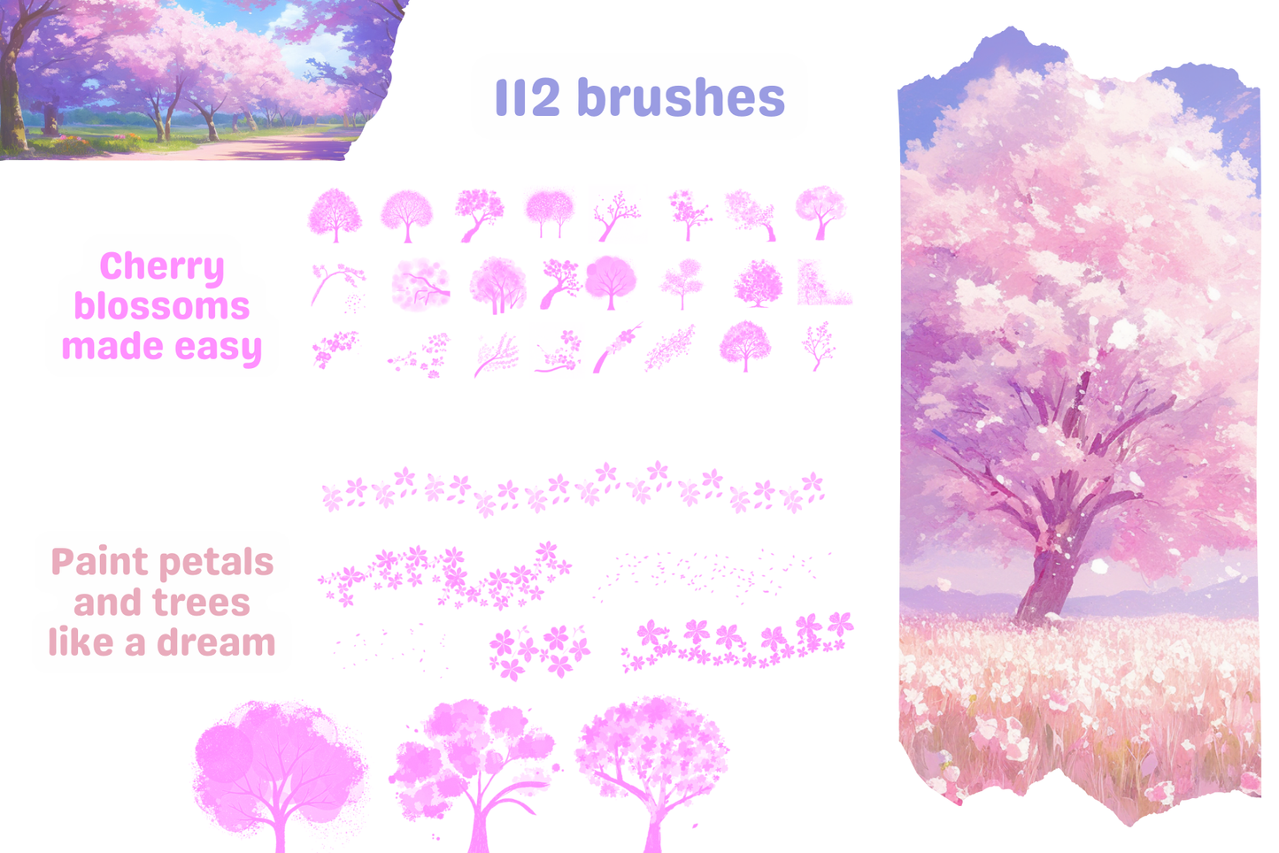 Sakura Bliss – 120 Procreate Brushes for Floral Art - Cozy Brushery