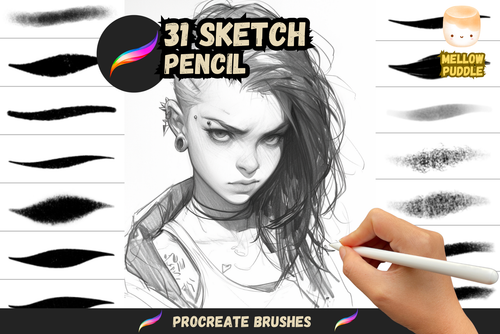 Sketch and Doodle Brushes – 40 Procreate Pencil Brushes - Cozy Brushery