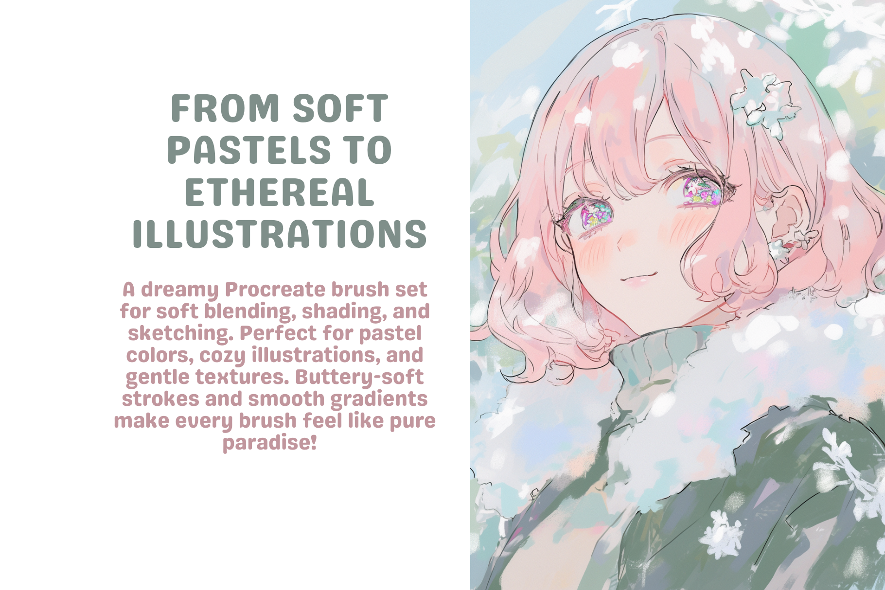 Soft Aesthetic Brush Pack – 61 Procreate Brushes for Art - Cozy Brushery