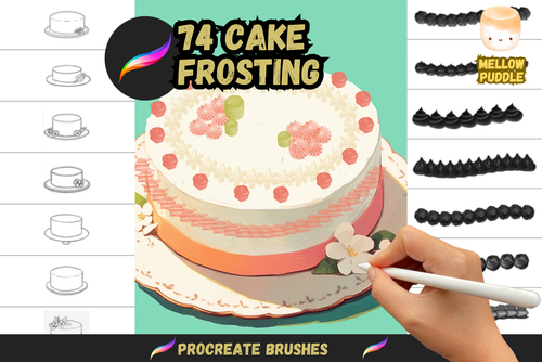 Sweet Frosting Fun – 74 Procreate Brushes for Cake Art - Cozy Brushery