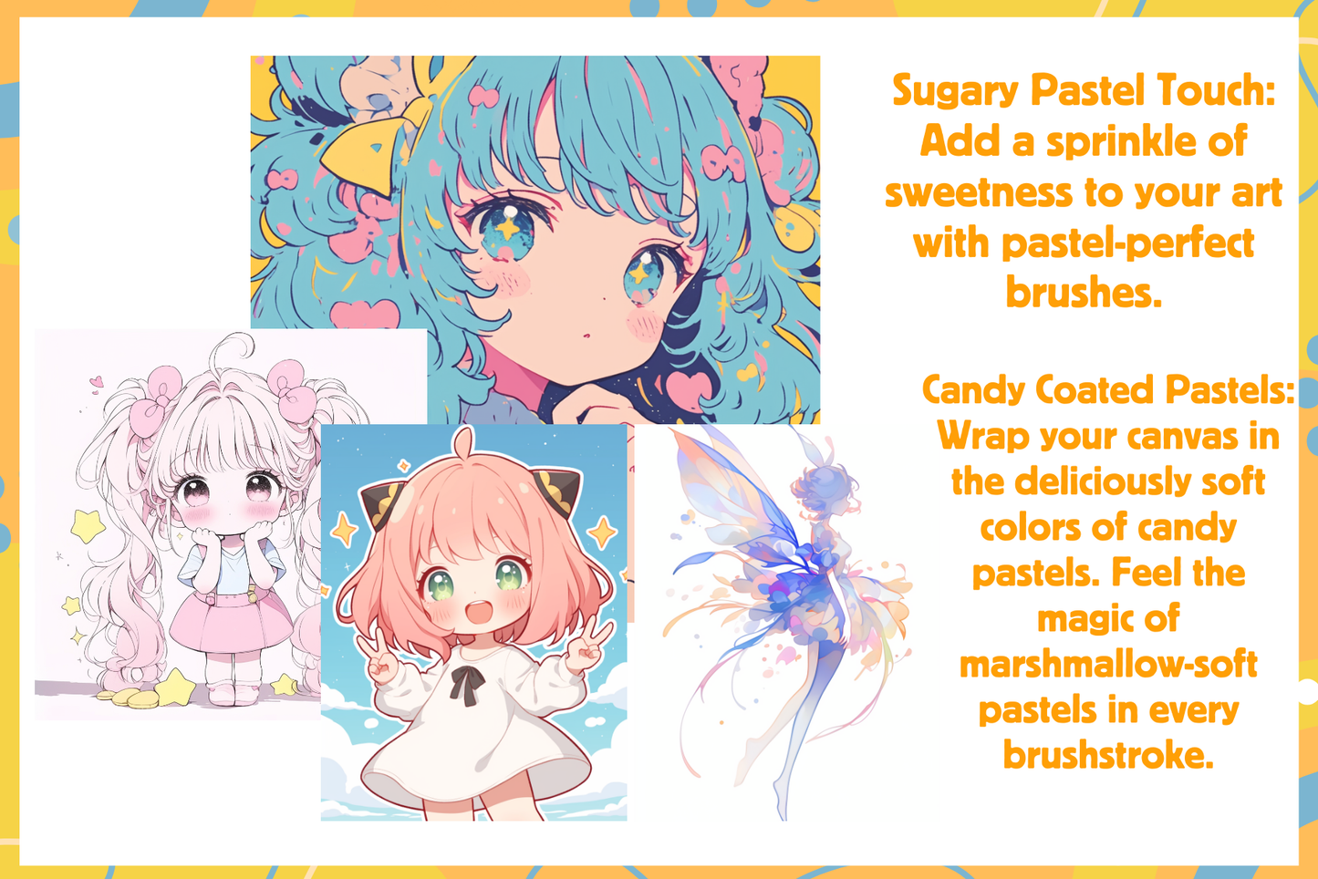 Sweet Pastel Dream Crayons & Pencils - 18 Brushes Set - Cozy Brushery