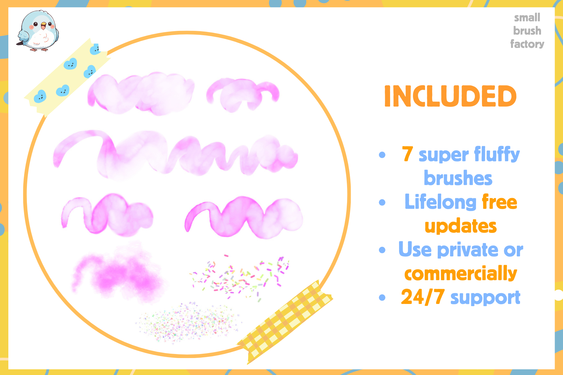 Sweet Treats Pack – 5 Cotton Candy & 2 Frosting Procreate Brushes for Fluffy Art & Soft Textures - Cozy Brushery