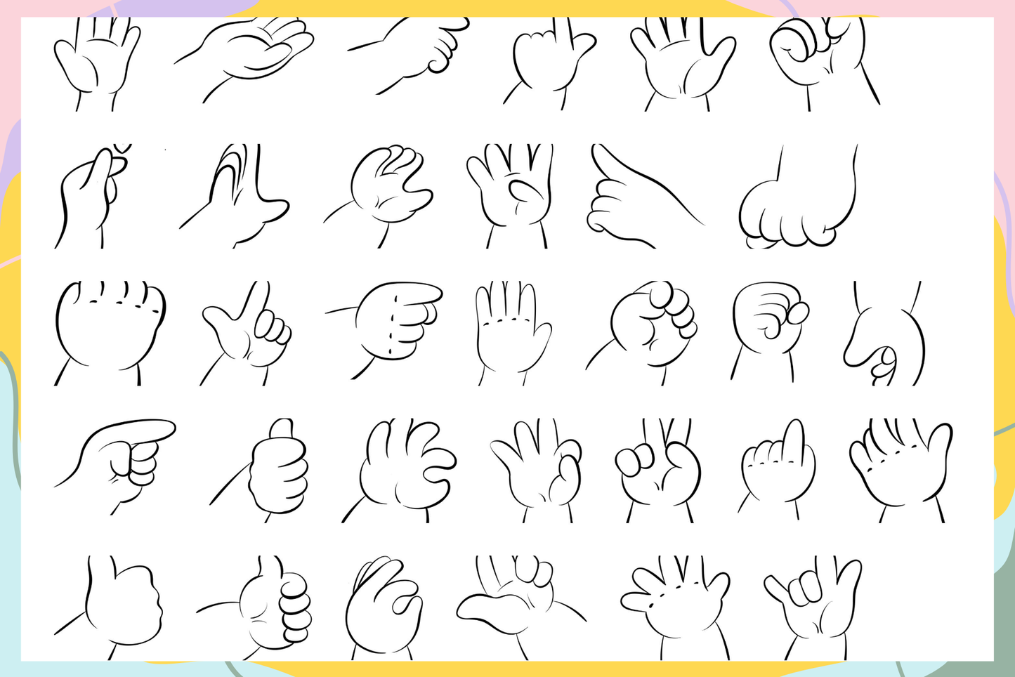 Tiny Chibi Hands – 55 Procreate Kawaii Art Stamps - Cozy Brushery