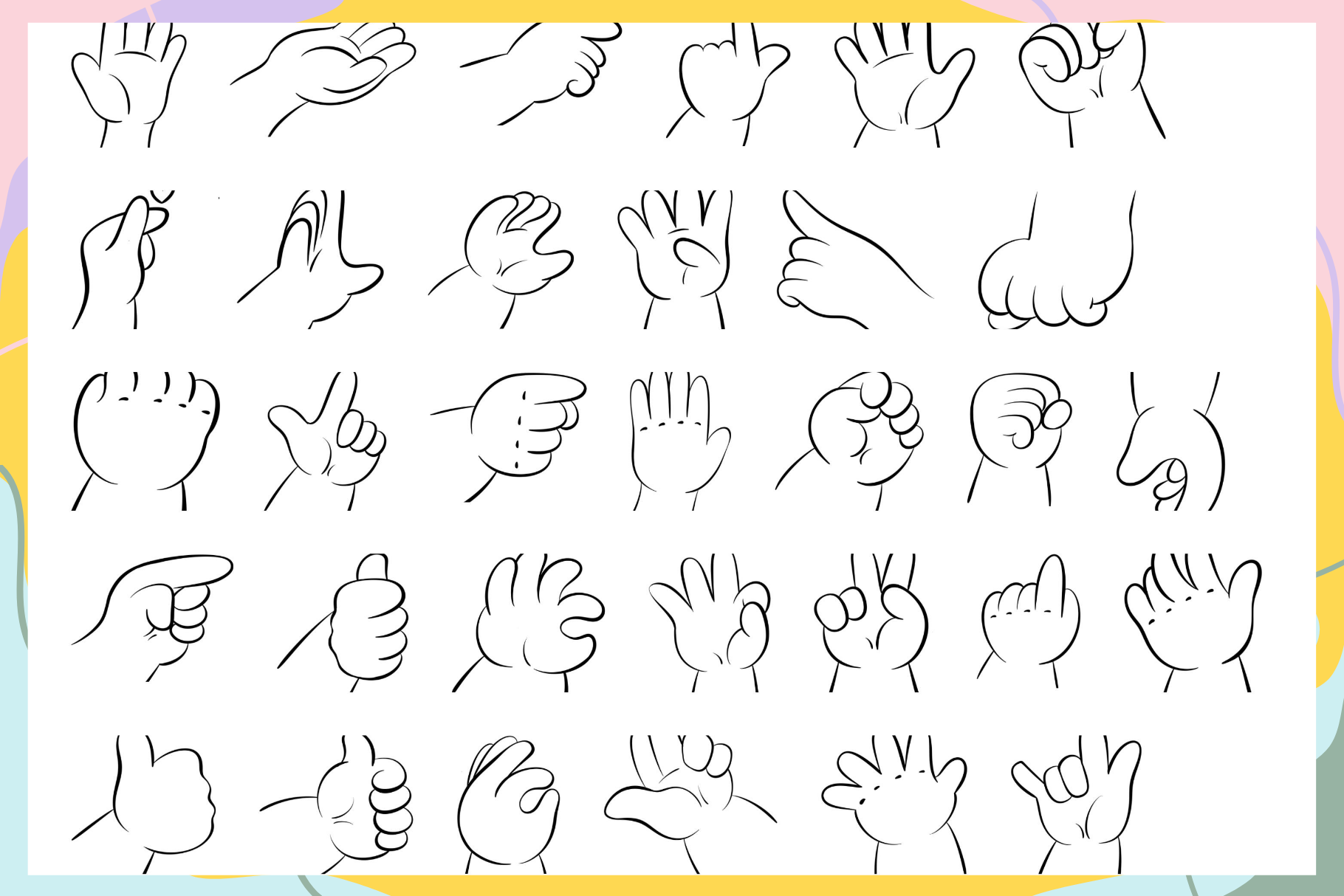 Tiny Chibi Hands – 55 Procreate Kawaii Art Stamps - Cozy Brushery