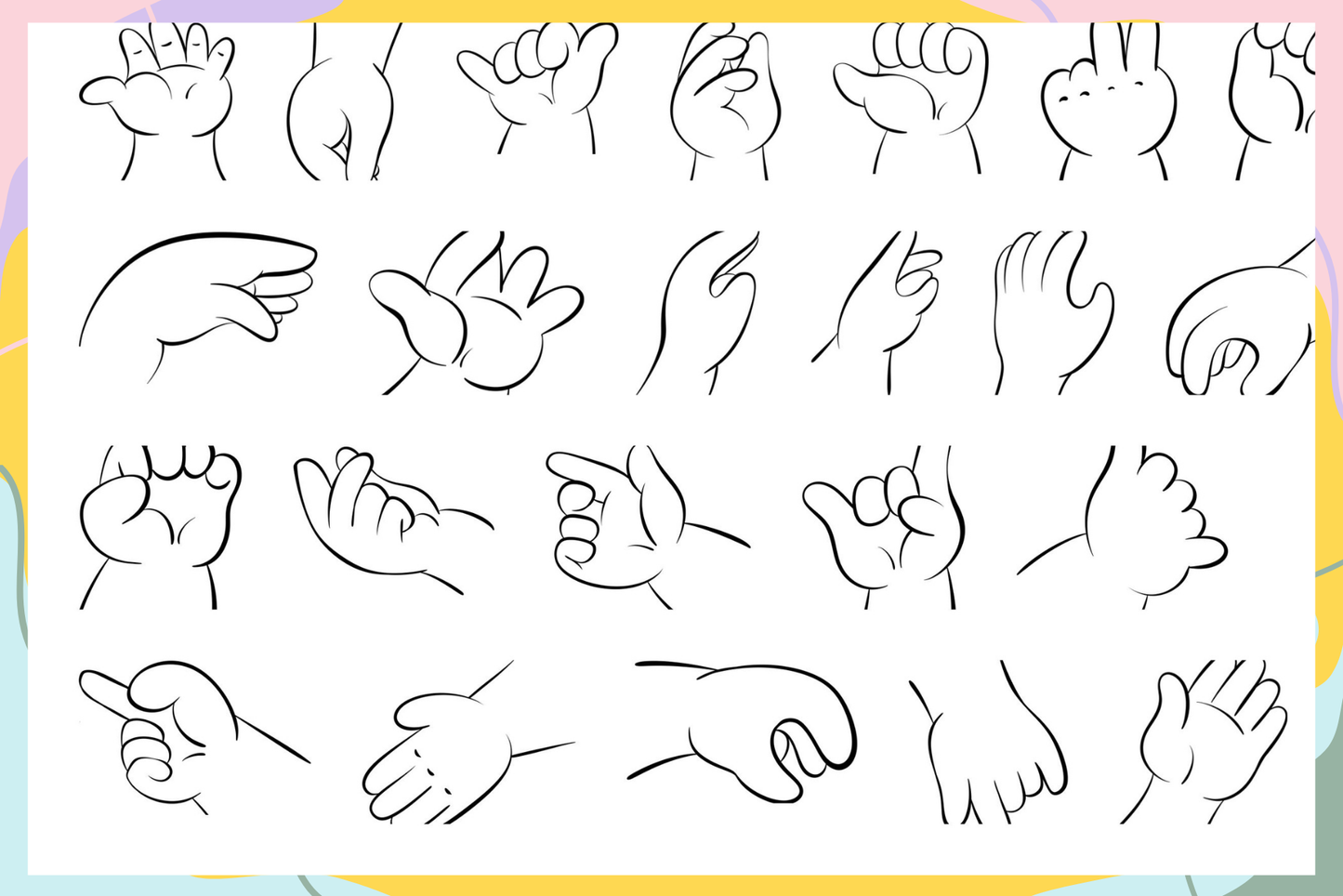 Tiny Chibi Hands – 55 Procreate Kawaii Art Stamps - Cozy Brushery