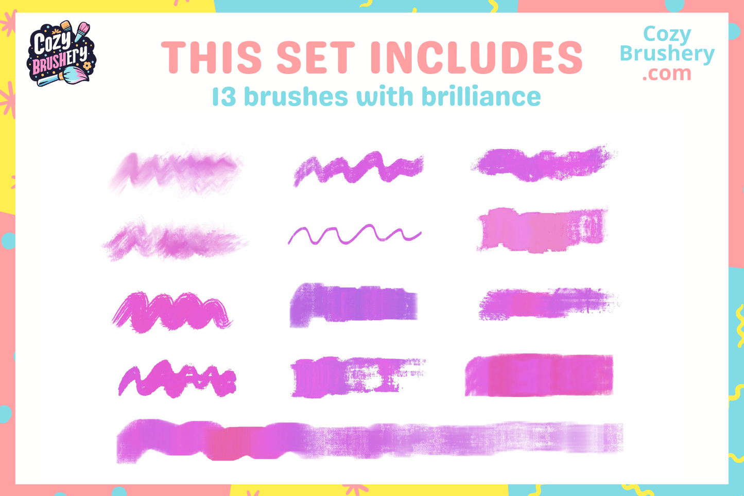 Ultimate Gouache Brush Set for Procreate 13 Brushes - Cozy Brushery
