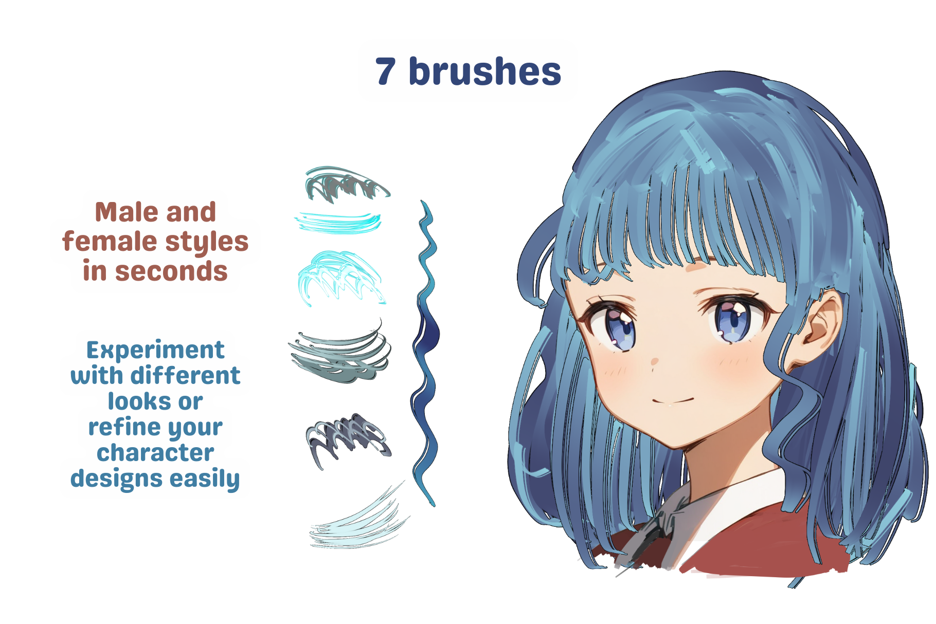 Ultimate Hair Outline Set – 7 Procreate Brushes for Art - Cozy Brushery