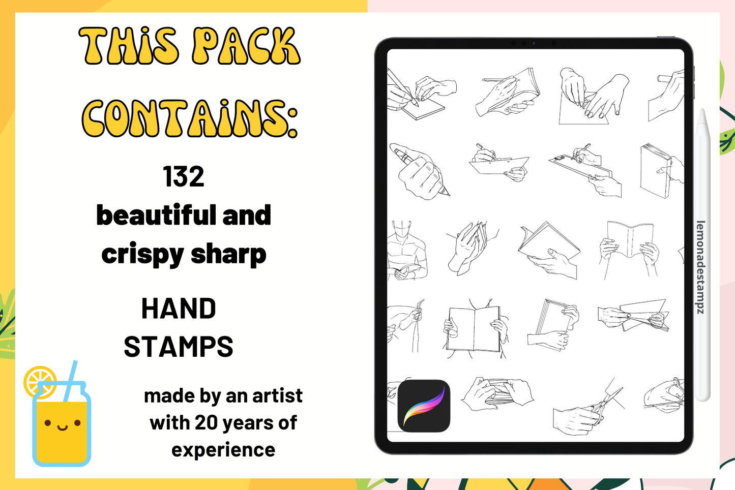 Ultimate Hands in Action Pack – 132 Procreate Stamps - Cozy Brushery
