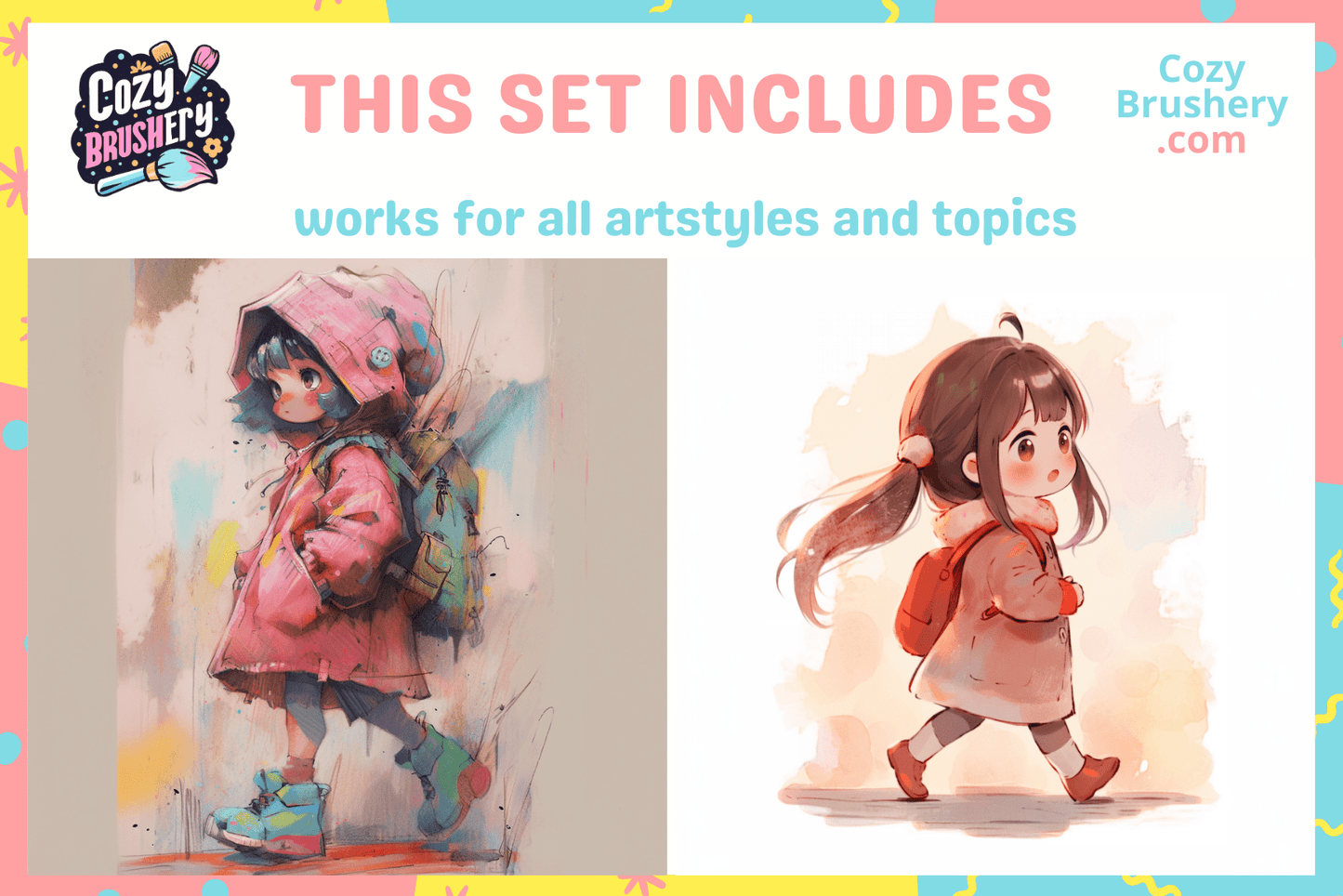 Versatile Crayon Brush Set - 55 Procreate Textures - Cozy Brushery