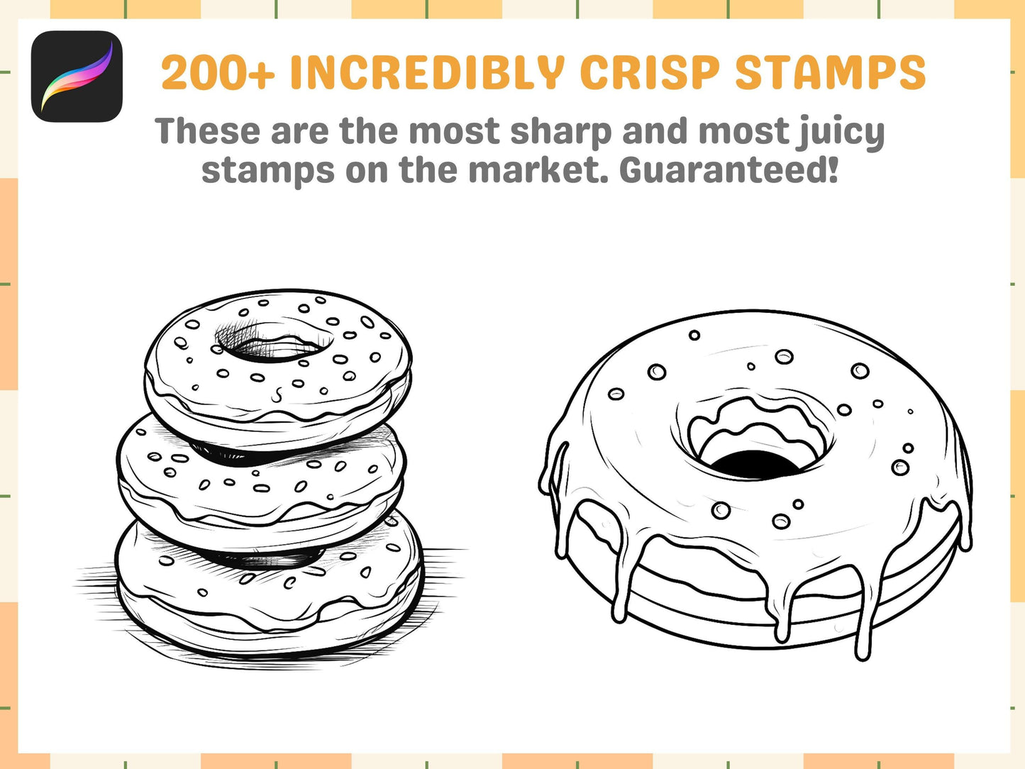200+ Procreate Donut Stamps, Sweet Dessert Brushes for Digital Art, Creative Bakery Themes Download - Cozy Brushery