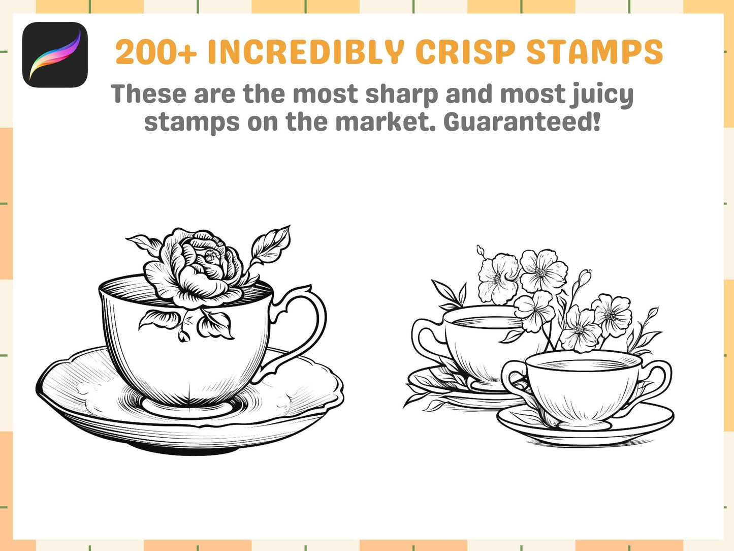 200+ Procreate Tea Cup Stamps, Vintage and Modern Tea Cups Brushes for Procreate, Instant Digital Download - Cozy Brushery