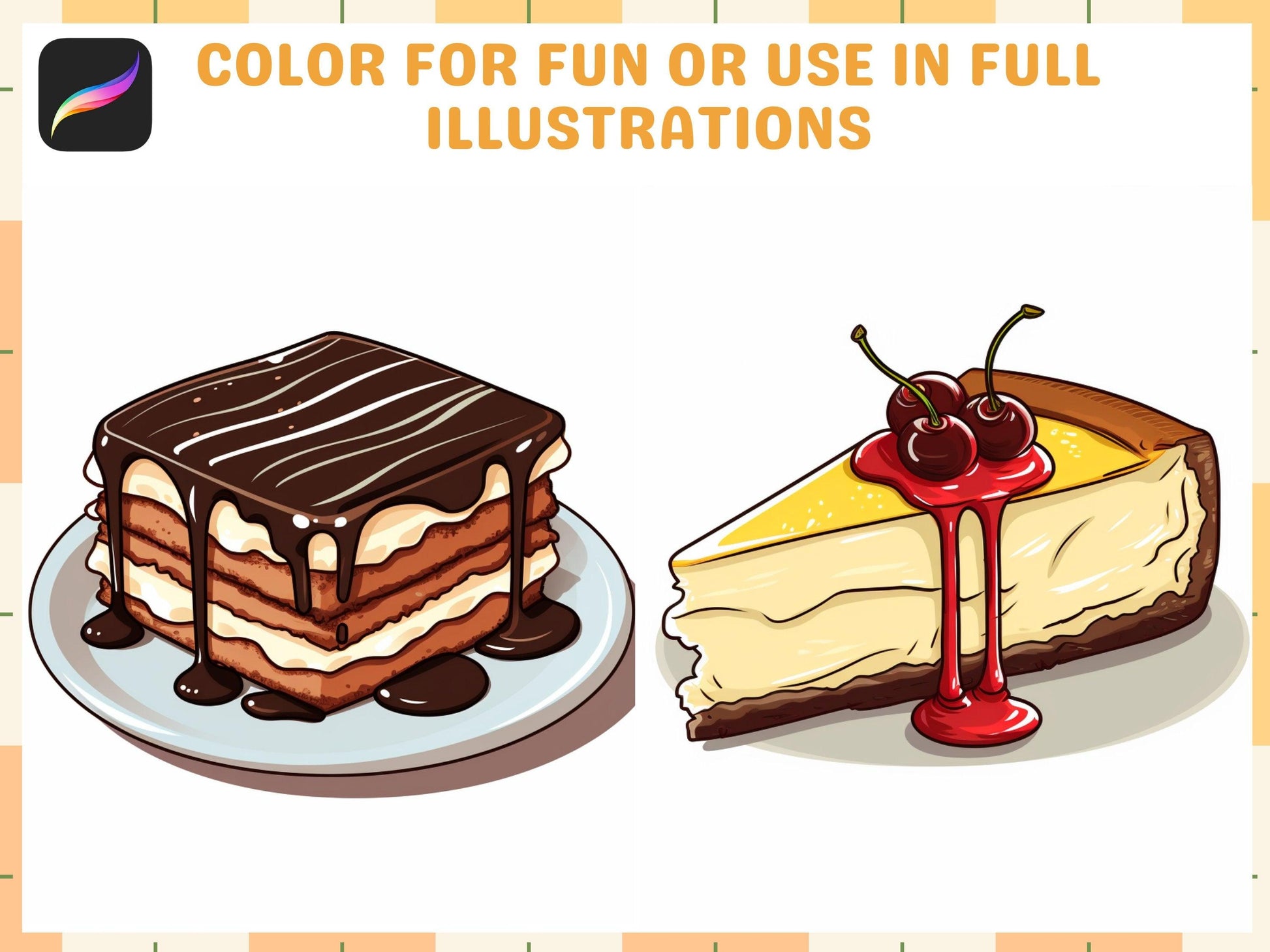 200+ Procreate Cake Brushes, All Kinds of Cakes Stamps for Delicious Art Creations, Instant Download - Cozy Brushery