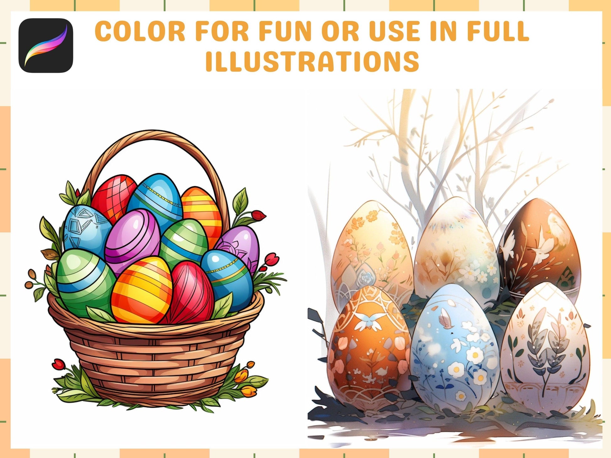200+ Procreate Easter Themed Stamps, Festive Easter Brushes for Joyful Digital Art, Instant Download - Cozy Brushery