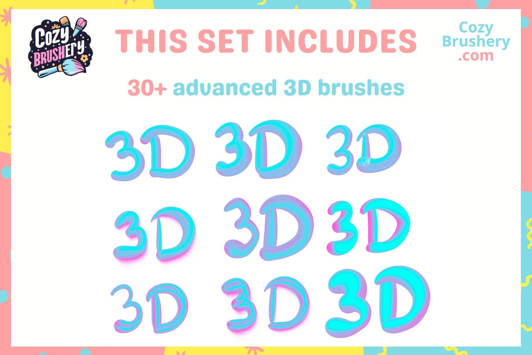 Advanced 3D Lettering Brushes for Procreate - Create Stunning 3D Effects Easily - Cozy Brushery