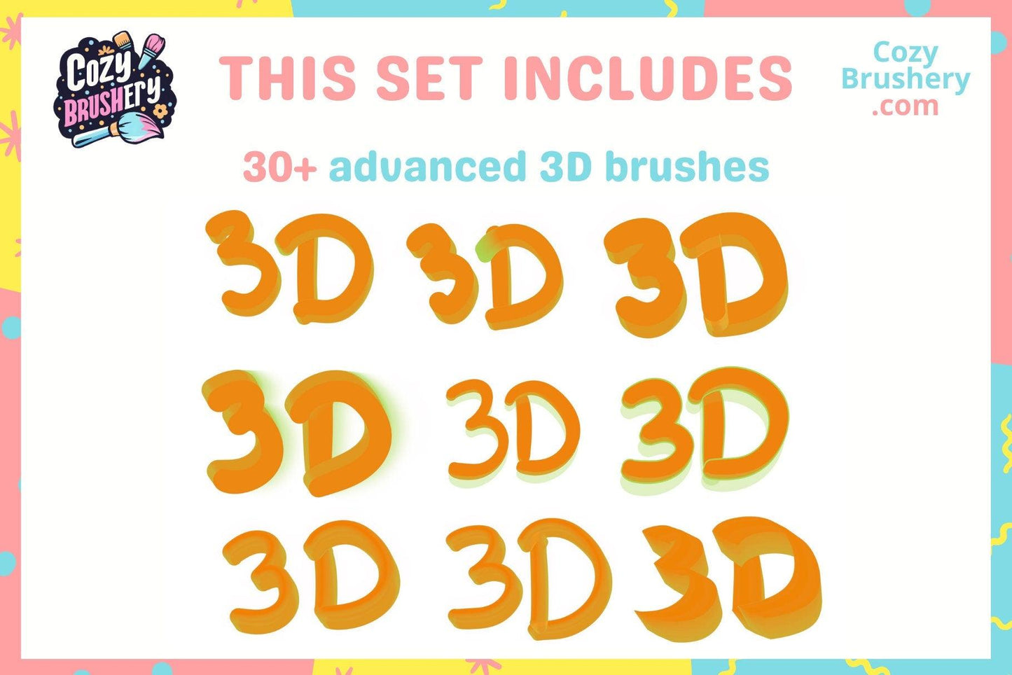 Advanced 3D Lettering Brushes for Procreate - Create Stunning 3D Effects Easily - Cozy Brushery