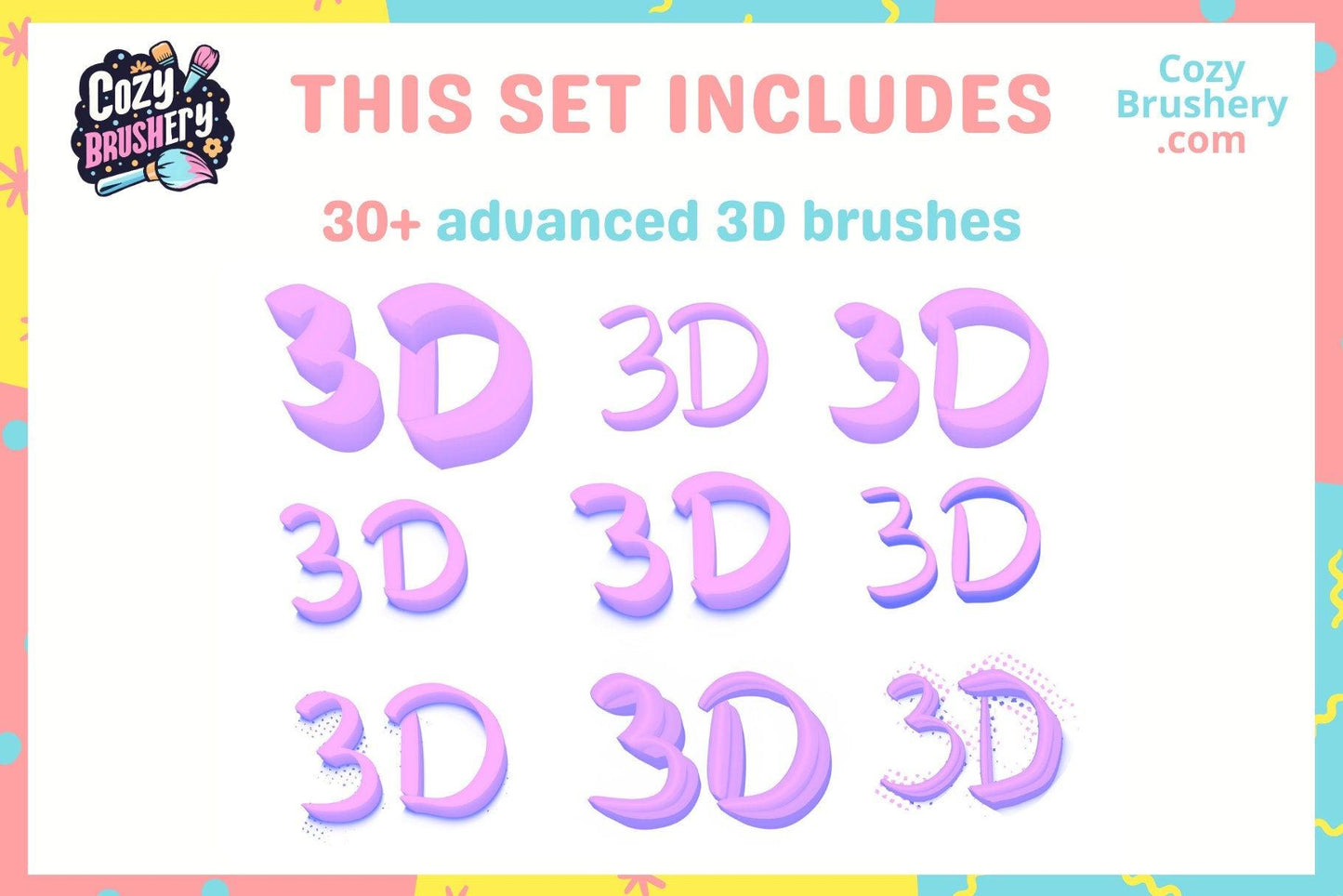 Advanced 3D Lettering Brushes for Procreate - Create Stunning 3D Effects Easily - Cozy Brushery