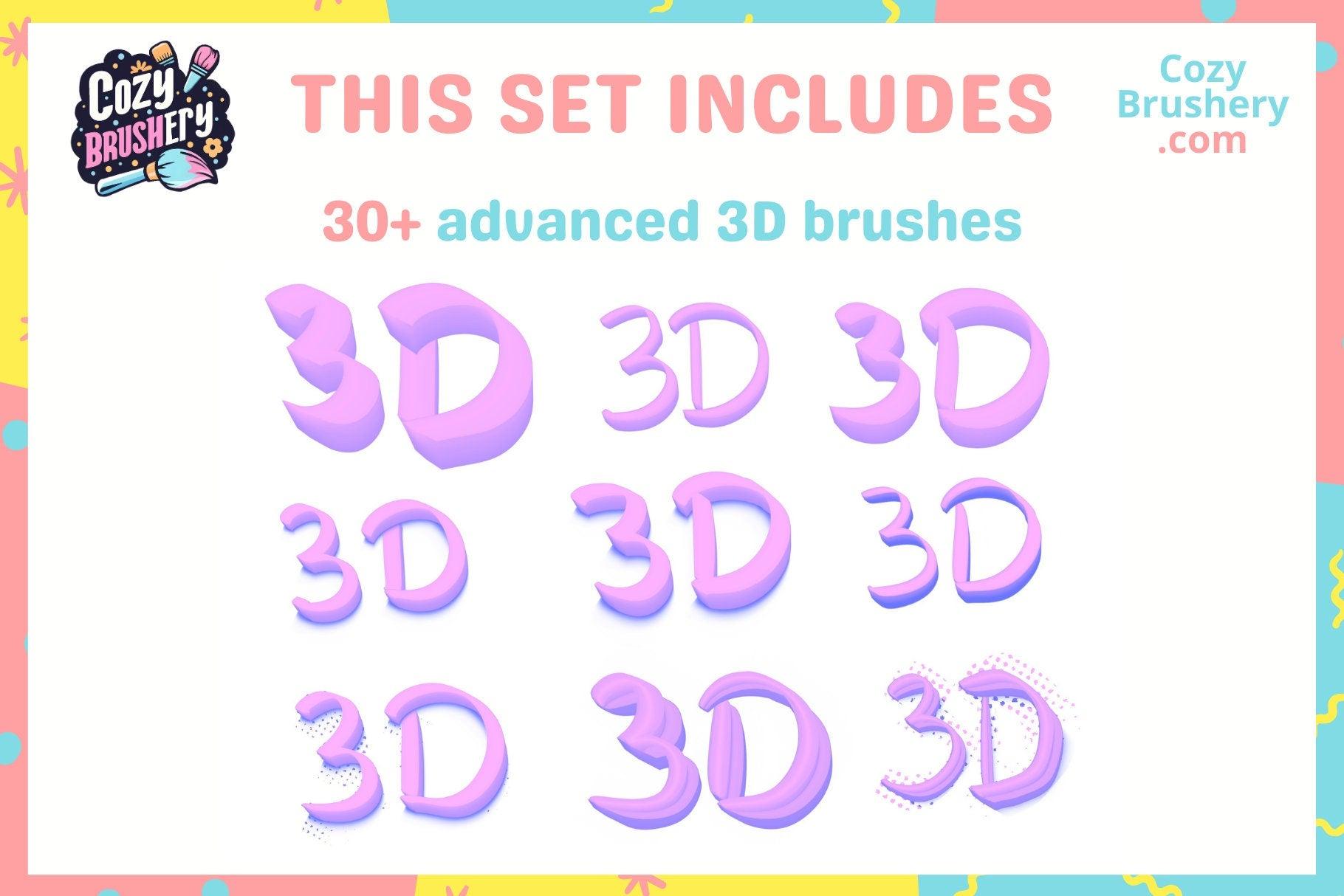 Advanced 3D Lettering Brushes for Procreate - Create Stunning 3D Effects Easily - Cozy Brushery