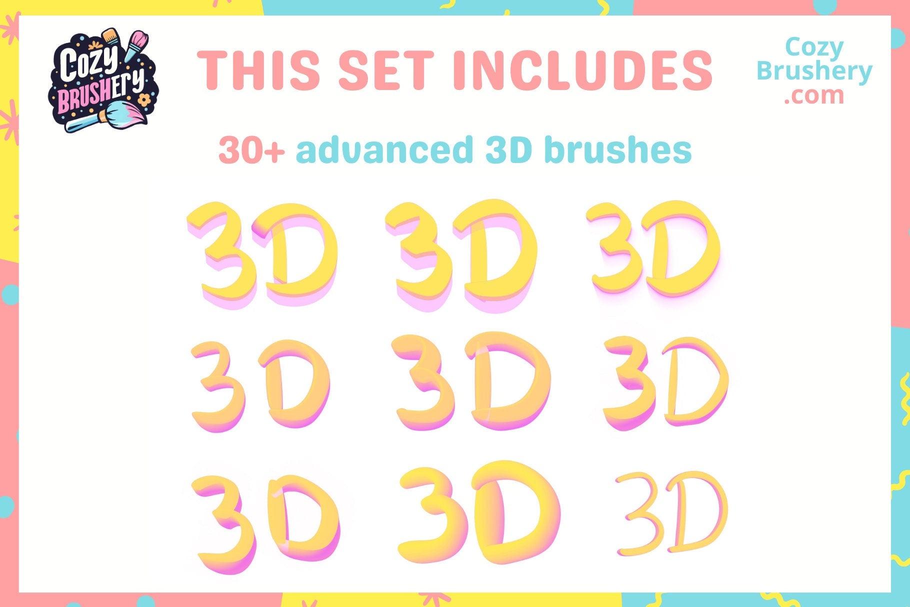 Advanced 3D Lettering Brushes for Procreate - Create Stunning 3D Effects Easily - Cozy Brushery