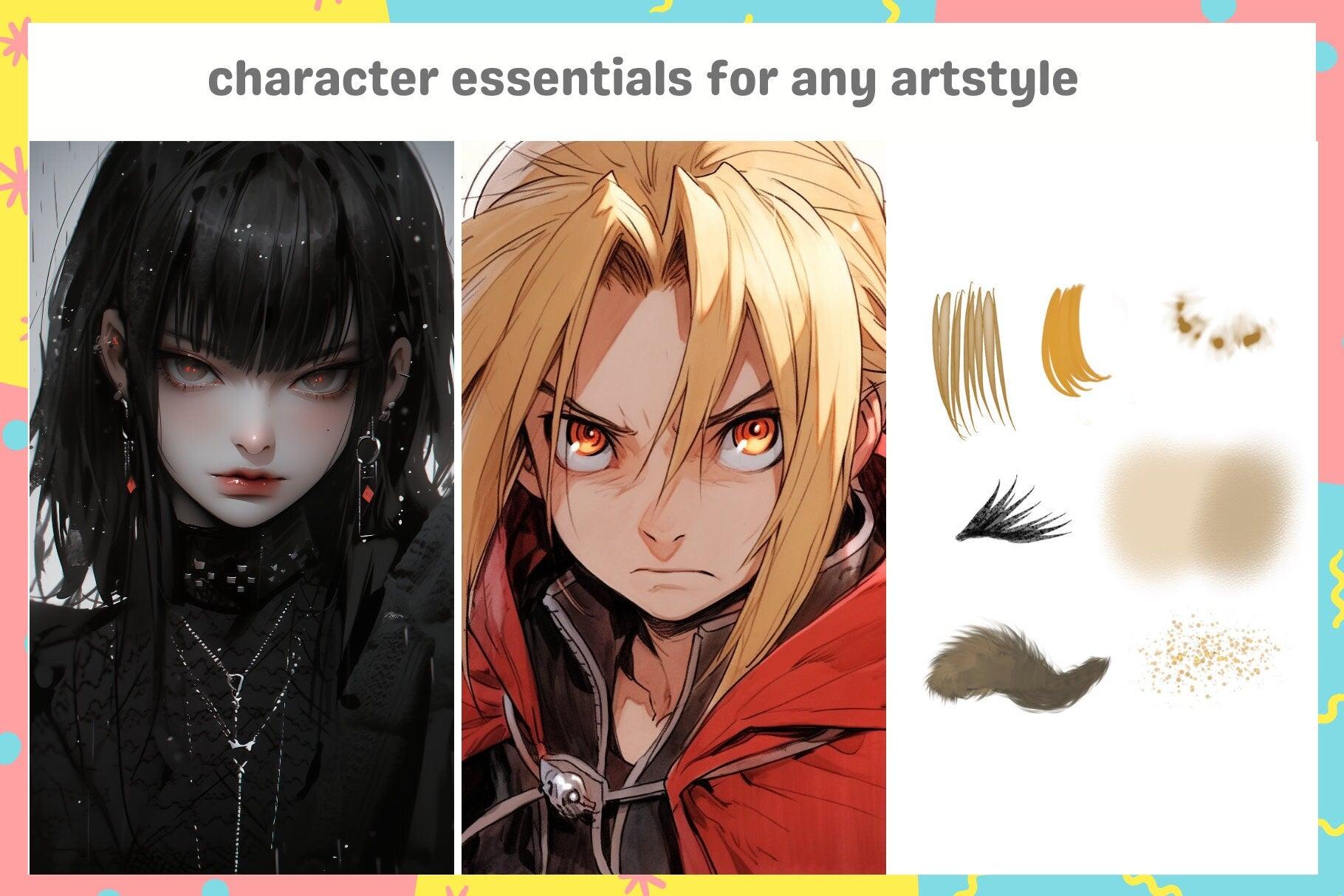 Essential Easy Procreate Beginner Brush Pack - 53 Brushes for Characters & Backgrounds for Anime, Manga, Comic, Realism, Watercolor, Gouache - Cozy Brushery