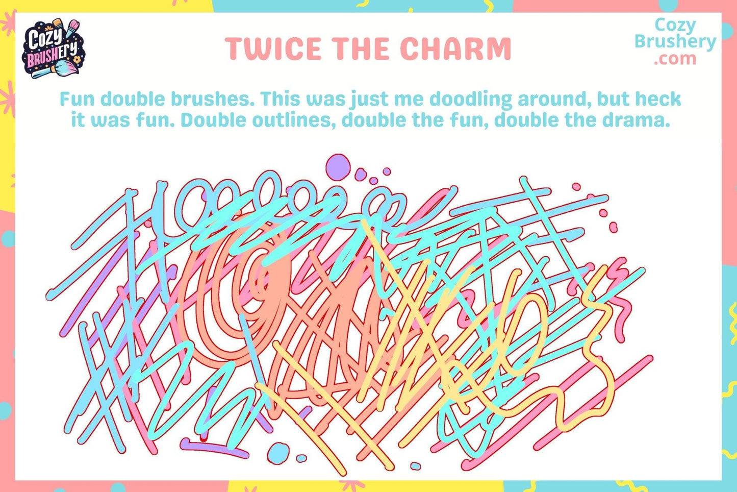Procreate Brushes Fun Minimalist: Dreamy Escapade Pack, 9 Fun Brushes for Instant Magic, Fire, Bubbles, Ink, Neon, and More - Cozy Brushery