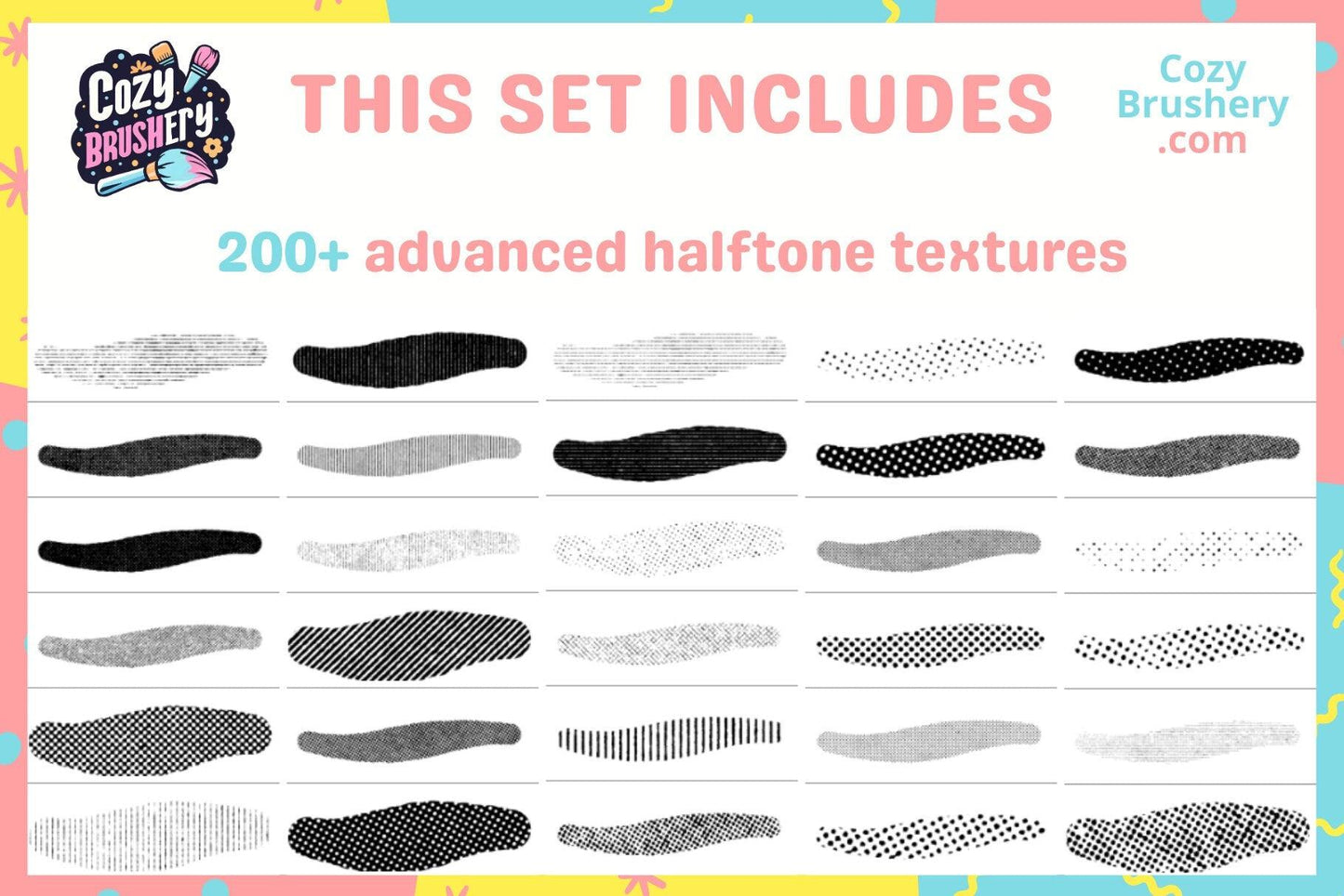 Procreate Patterns Seamless, Textures, Halftones, Fabric, Chinese Patterns, Manga Tones - ENTIRE COLLECTION BUNDLE+free future updates - Cozy Brushery