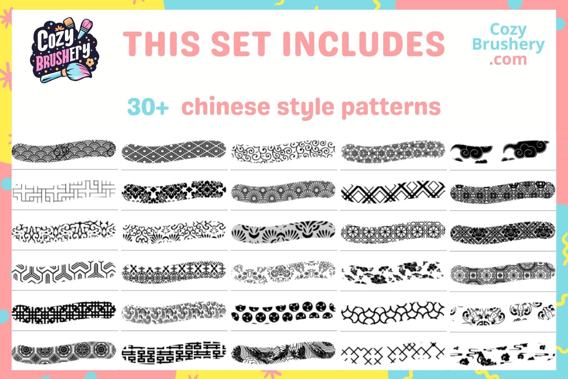 Procreate Patterns Seamless, Textures, Halftones, Fabric, Chinese Patterns, Manga Tones - ENTIRE COLLECTION BUNDLE+free future updates - Cozy Brushery
