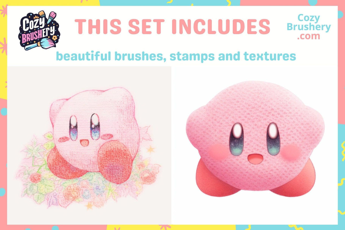 Ultimate Embroidery Brush Set - 85 Procreate Brushes with Floral and Knot Textures, Stitch, Thread, Sewing - Cozy Brushery