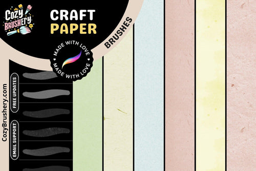 Ultimate Paper Texture Procreate Brush Set - 28 Realistic Textures for Scrapbooking & Watercolor - Cozy Brushery