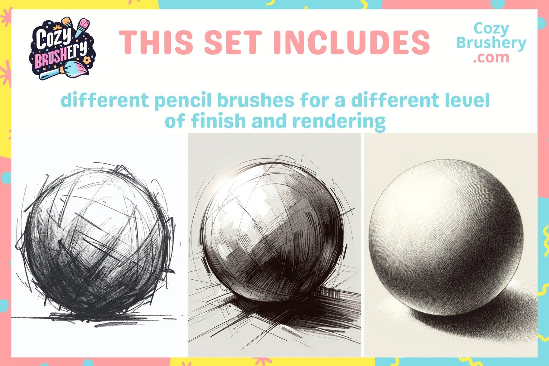 Ultimate Pencil Paper Texture Brushes for Procreate - Sketch, Hatching, Lineart, 81 Brushes, 28 Textures, 24 Papers, Sketching Essentials - Cozy Brushery