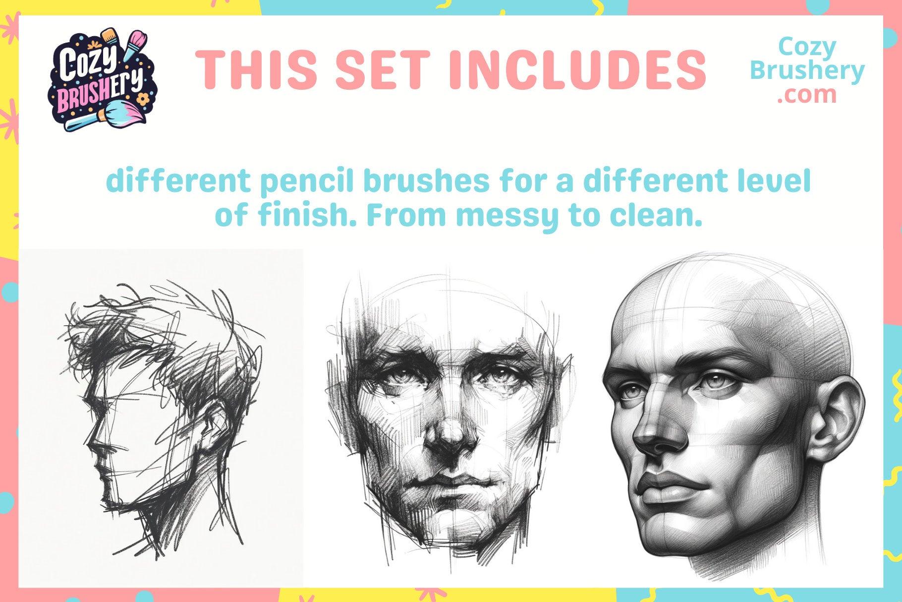 Ultimate Pencil Paper Texture Brushes for Procreate - Sketch, Hatching, Lineart, 81 Brushes, 28 Textures, 24 Papers, Sketching Essentials - Cozy Brushery