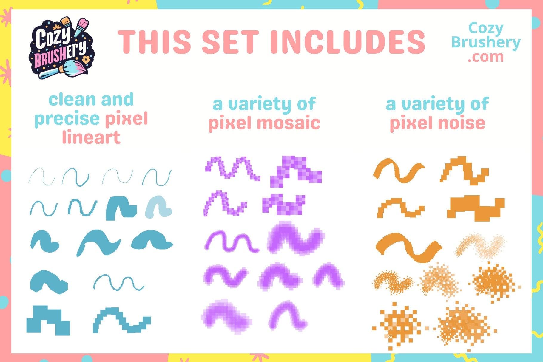 Ultimate Procreate Pixel Brushes: Complete Pixel Art Toolkit with Emoji, Foliage, Letter Stamps & Textures - Cozy Brushery