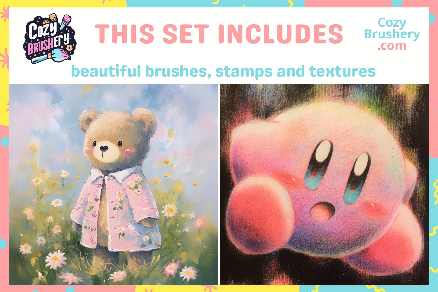 Versatile Crayon Brush Set - 55 Procreate Crayon Textures for All Art Styles, Oil Pastels, Chalky, Wax - Cozy Brushery