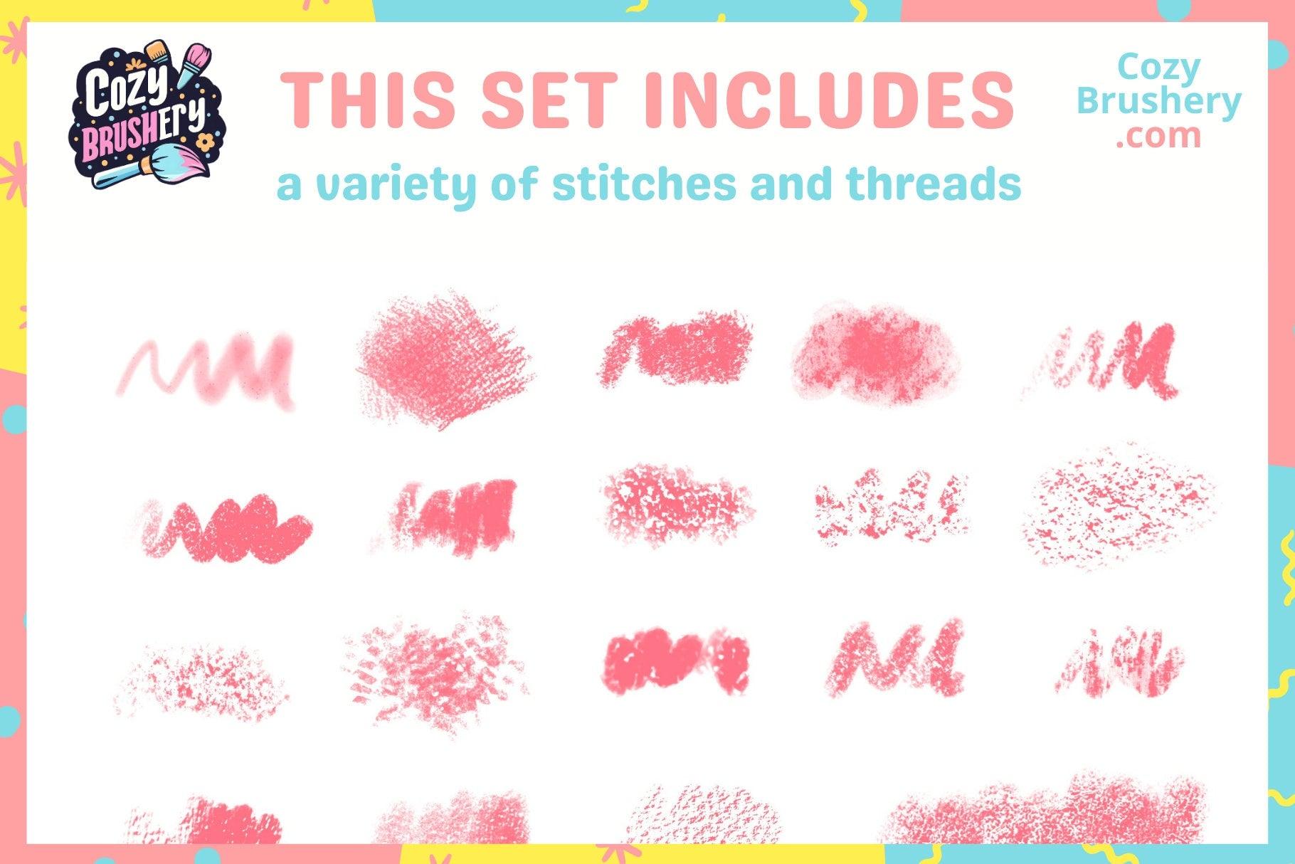 Versatile Crayon Brush Set - 55 Procreate Crayon Textures for All Art Styles, Oil Pastels, Chalky, Wax - Cozy Brushery