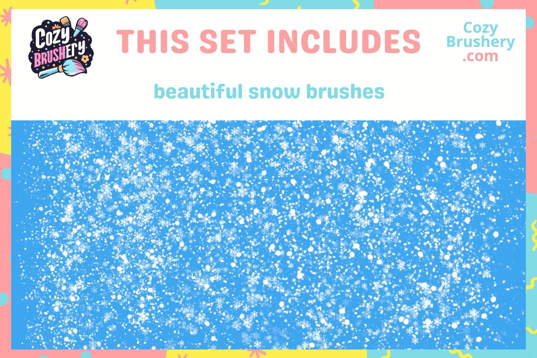 Winter Wonderland Procreate Brush Pack - Snow, Icicles, Trees, Fireworks, Christmas Lights, Magical Butterflies - Cozy Brushery