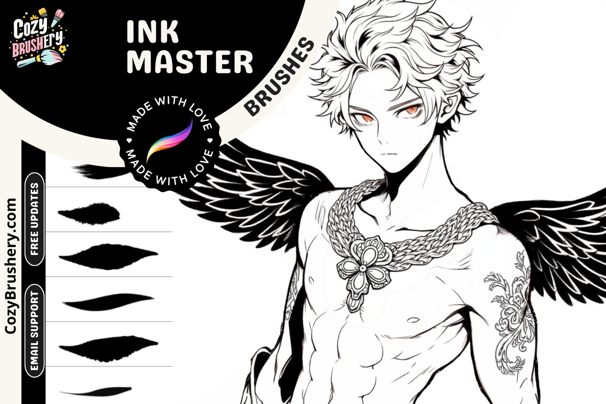 Ink Master, ultimative Anime Manga Comic Inktober Pinsel – Procreate Inking Lineart Collection