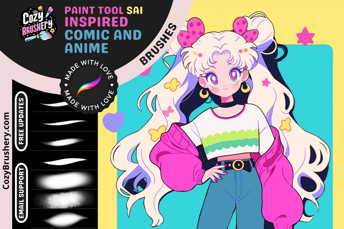 Procreate Brushes: SAI-Inspired Anime Marker Magic, 70 Dynamic Comic Brushes for Manga and Illustration