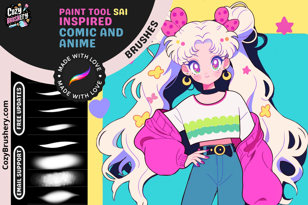 Procreate Brushes: SAI-Inspired Anime Marker Magic, 70 Dynamic Comic Brushes for Manga and Illustration