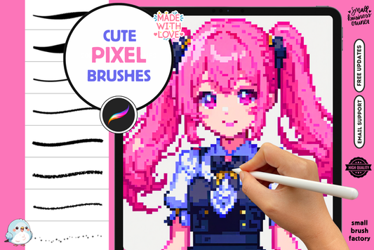 Procreate Brushes: Pixel Art Paradise, 100 8-Bit Brushes with Pixel Texture, Perfect for Cute Pixel Art, Anime, and Games