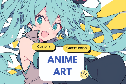 Benutzerdefinierte Anime-Kunst – Entzückende und niedliche Illustrationskommission im Anime-Stil