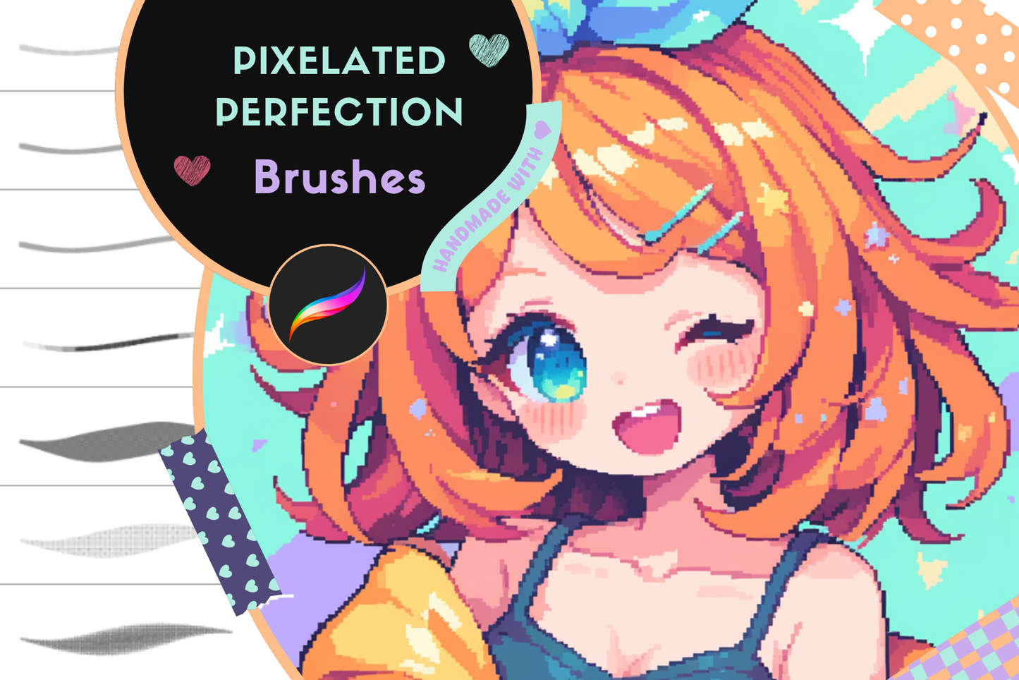 100 Procreate Pixel Brushes – Perfect for Drawing, Shading, Backgrounds, Characters & Patterns