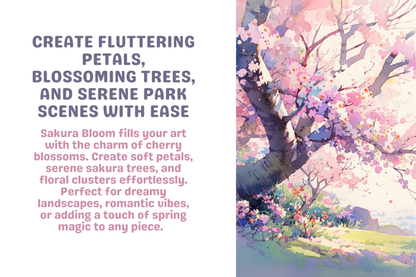 Procreate Brushes: Sakura Cherry Blossom Bliss, 64 Enchanting Petal and Flower Brushes and Stamps for Dreamy Artworks