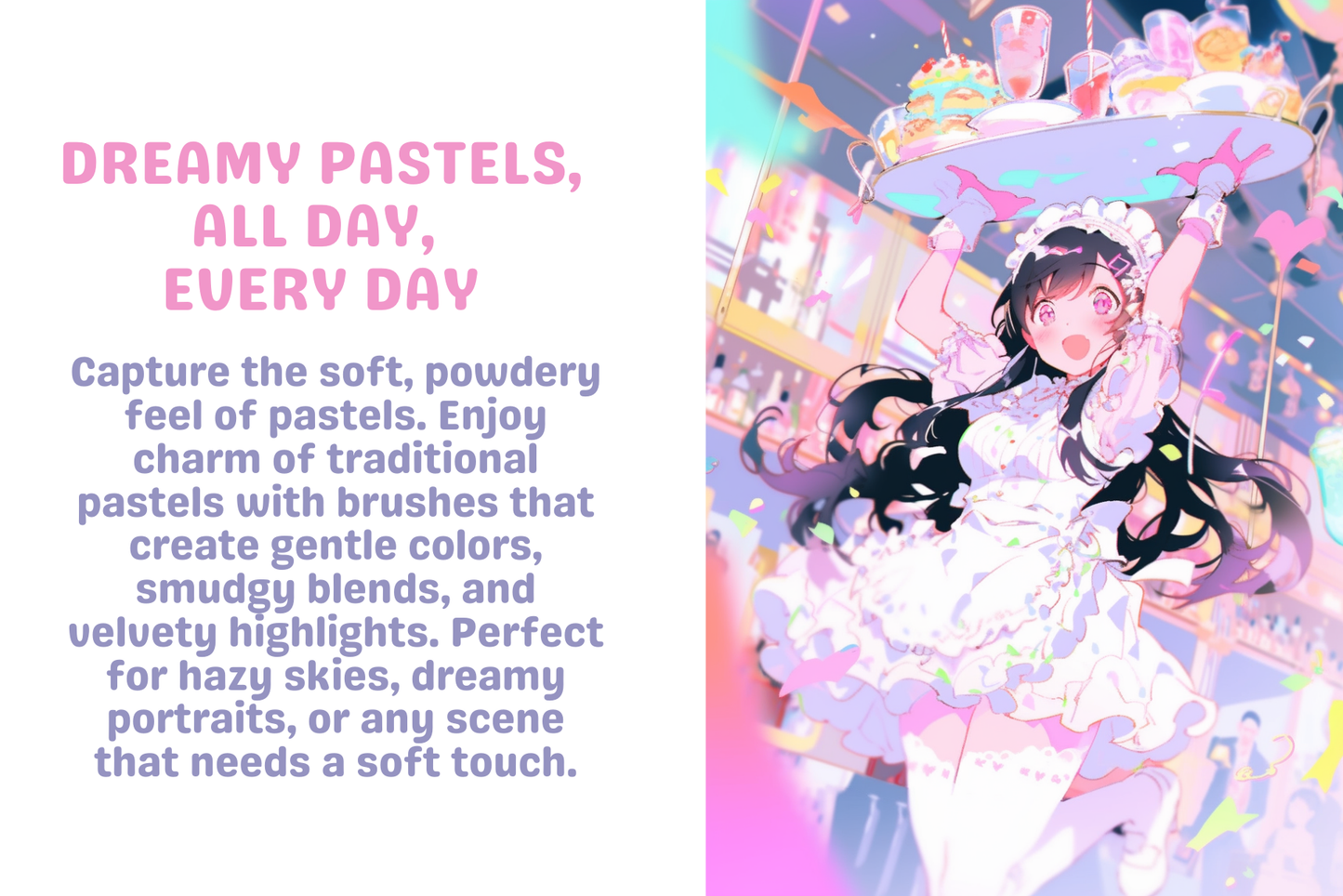 Procreate Soft Pastel Paradise Brushes, Perfect for Aesthetic Art and Cotton Candy Creations, Anime, Manga Style