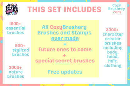 Procreate Brushes Mega Bundle: Ultimate Cozy Brushery Collection